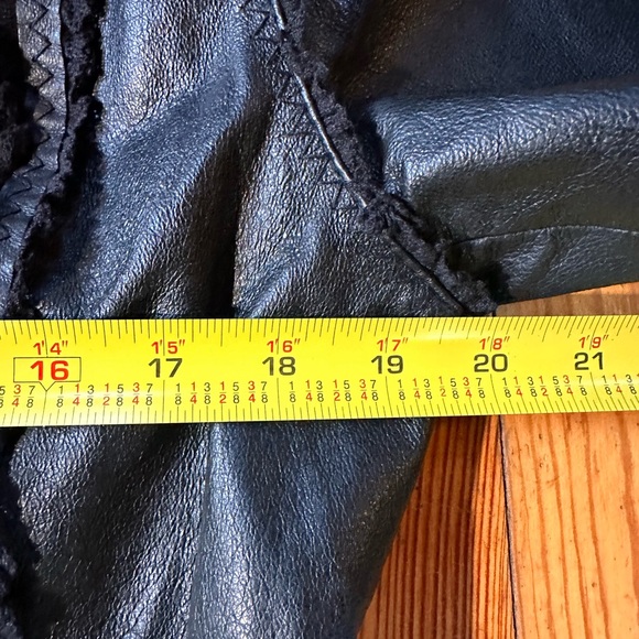 Moda International Leather Ruffle Detail Blazer Jacket - Picture 15 of 15